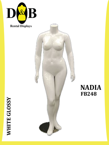 Headless Full Body White Glossy Female NADIA FB248