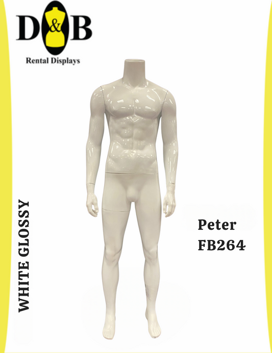 Headless Full Body White Glossy, Male Peter FB264